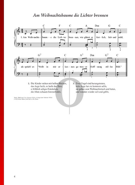 Am Weihnachtsbaume die Lichter brennen