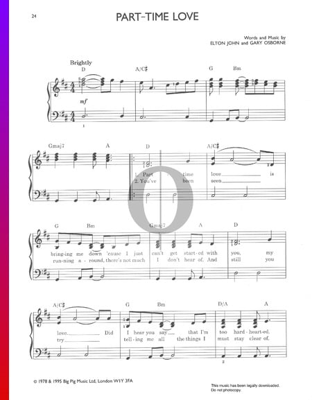 Part Time Love Musik-Noten
