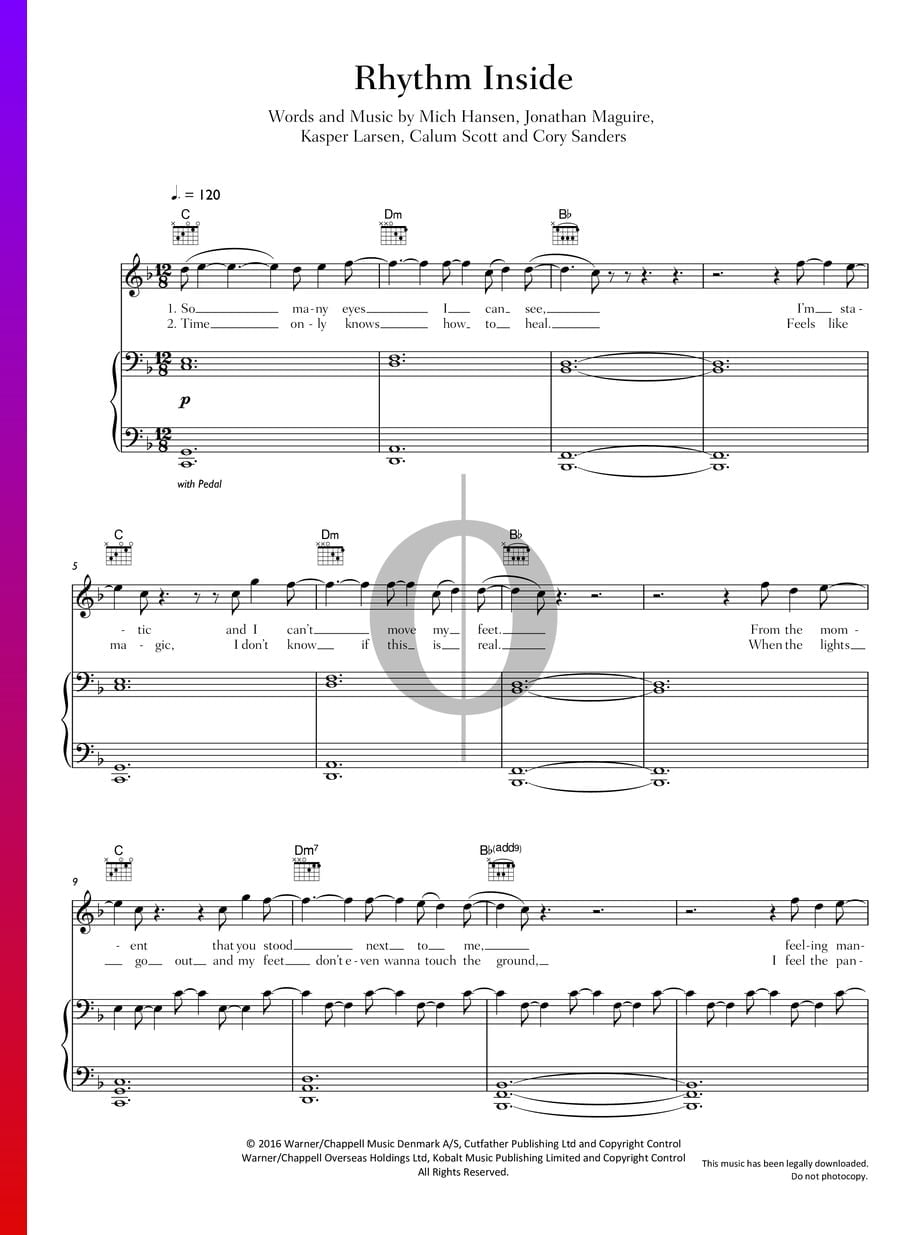 Rhythm Inside Calum Scott Piano Sheet Music Oktav