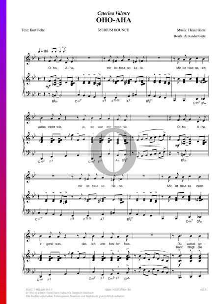 Oho-Aha Sheet Music
