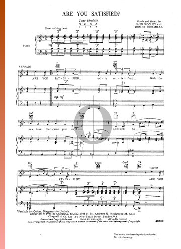Are You Satisfied Sheet Music