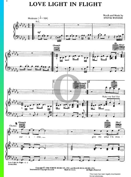 Love Light In Flight Musik-Noten