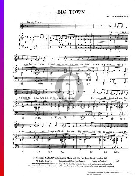 Big Town Sheet Music