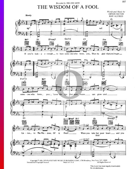 The Wisdom Of A Fool Musik-Noten