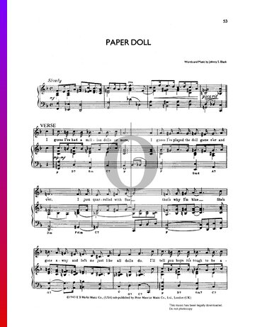 Paper Doll Partitura