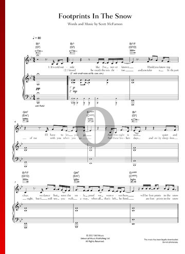 Footprints In The Snow Sheet Music