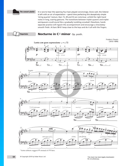 Nocturne C-sharp Minor Op. posth. No. 20