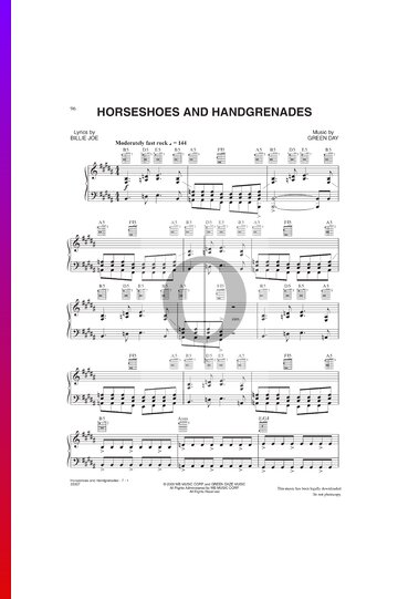 Horseshoes And Handgrenades Sheet Music