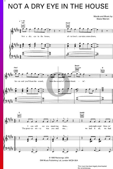 Not A Dry Eye In The House Musik-Noten