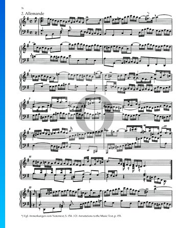 Partita 5, BWV 829: 2. Allemande Musik-Noten