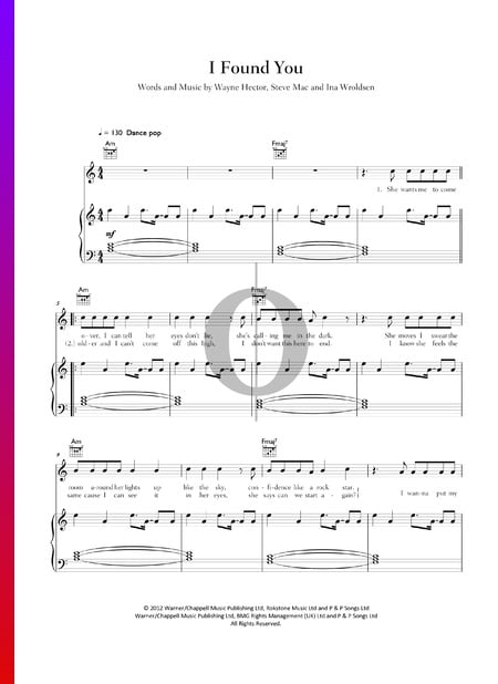 I Found You Sheet Music