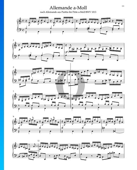 Allemande in A Minor from Partita for Flute, BWV 1013 Sheet Music