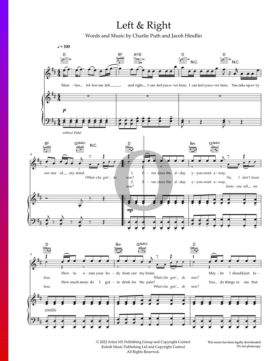 Piano Sheet Music Left And Right 