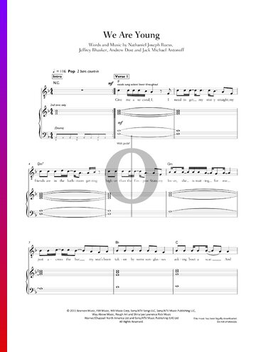 We Are Young Sheet Music
