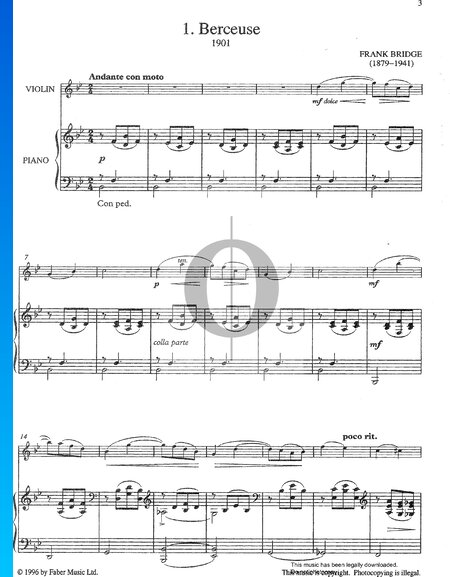 Berceuse Sheet Music
