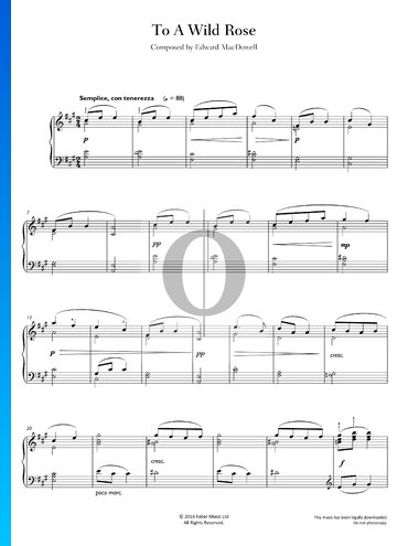 Ten Woodland Sketches, Op. 51: 1. To A Wild Rose Musik-Noten