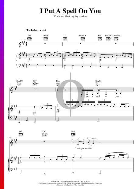 I Put A Spell On You Musik-Noten