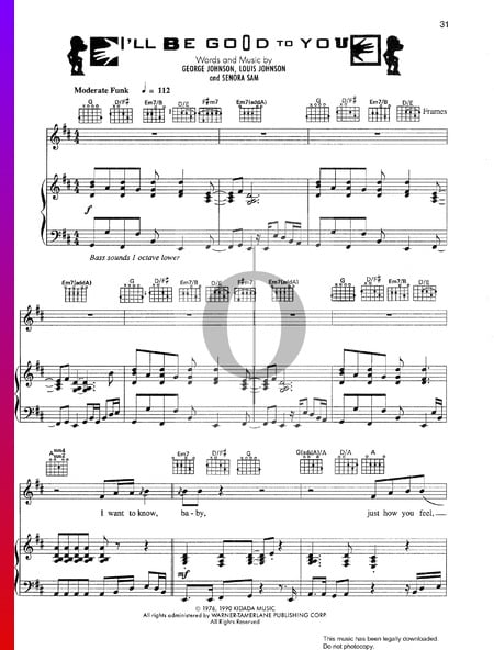 I'll Be Good To You Sheet Music