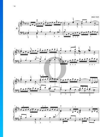 Prelude D Major, BWV 925 Spartito