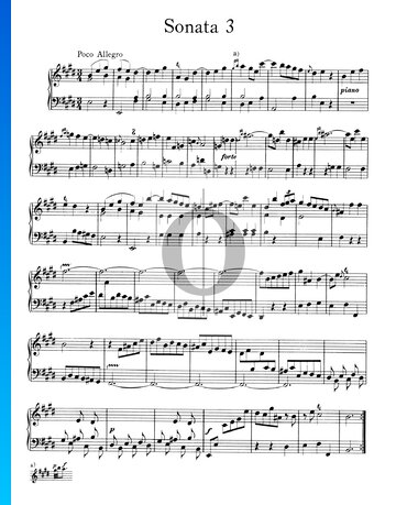 Sonata No. 3, Wq 48: 1. Poco Allegro bladmuziek