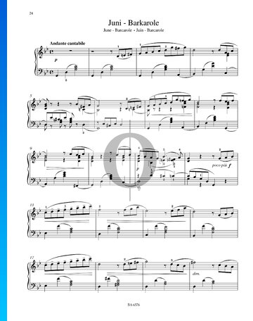 The Seasons, Op. 37a: 6. June - Barcarole Sheet Music