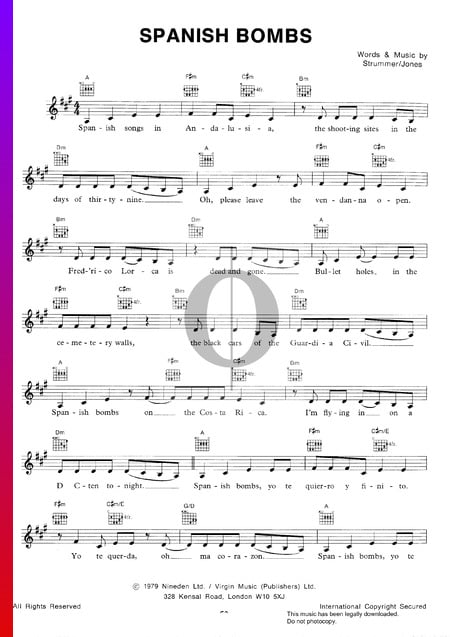 Spanish Bombs Sheet Music