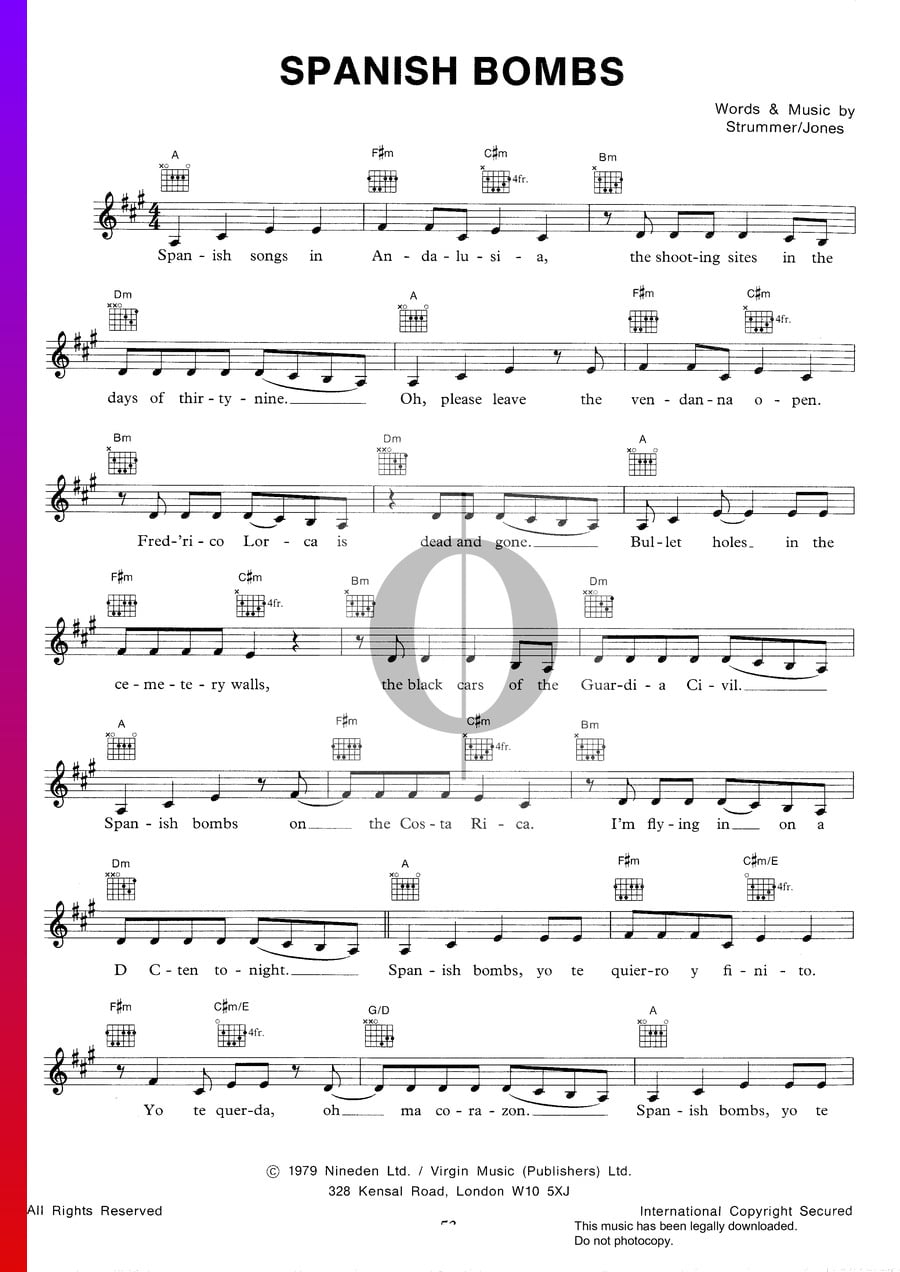 Spanish Bombs (The Clash) Piano Sheet Music OKTAV