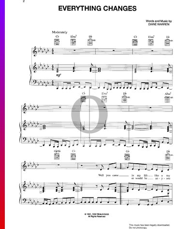 Everything Changes Sheet Music