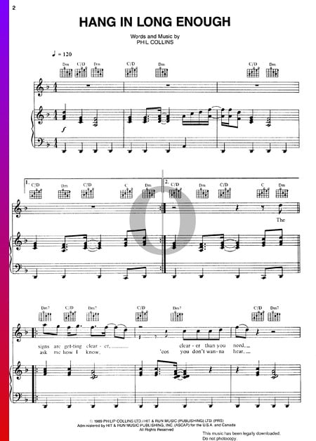Hang In Long Enough Sheet Music