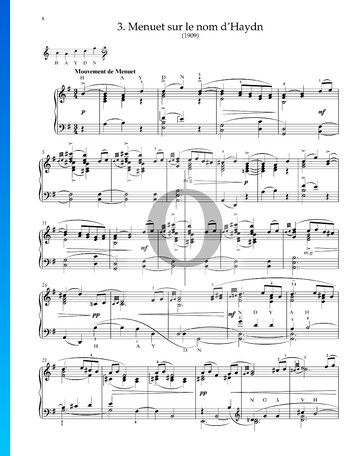 Menuet sur le nom d’Haydn, M.58 Sheet Music