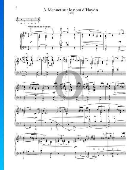 Menuet sur le nom d’Haydn, M.58 Sheet Music