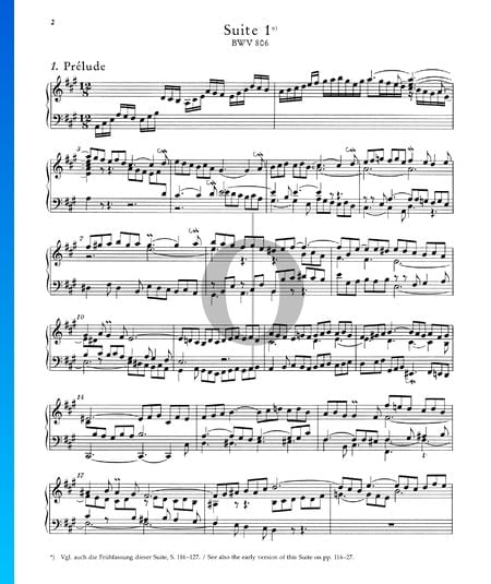 English Suite No. 1 A-Major, BWV 806: 1. Prélude Sheet Music
