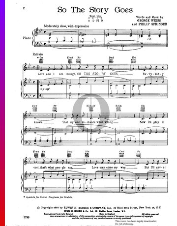 So The Story Goes Sheet Music
