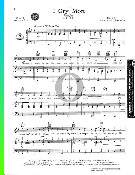 I Cry More Musik-Noten