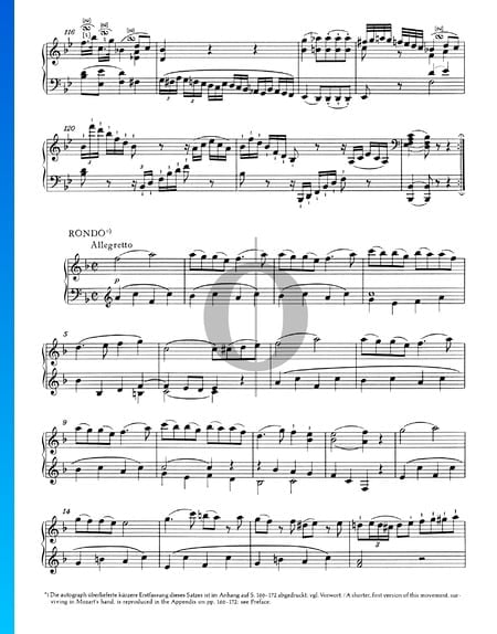 Klaviersonate Nr. 15 F-Dur, KV 494: 3. Allegretto