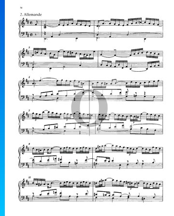 Partita 4, BWV 828: 2. Allemande Partitura