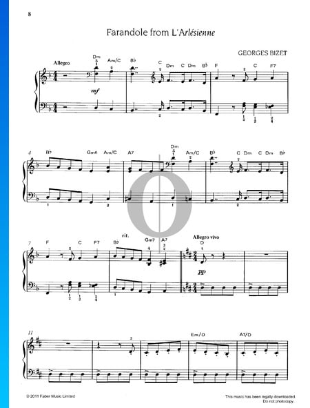 Farandole (L’Arlésienne) Partitura