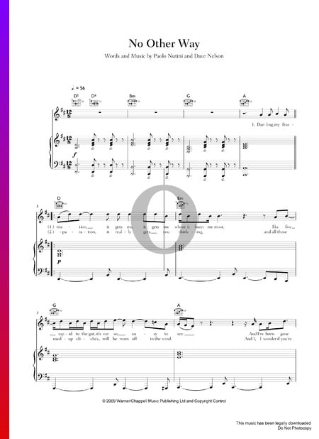 No Other Way Musik-Noten