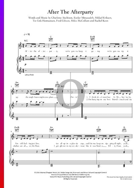 After The Afterparty Sheet Music