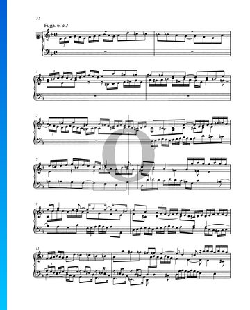 Fuga en re menor, BWV 875 Partitura