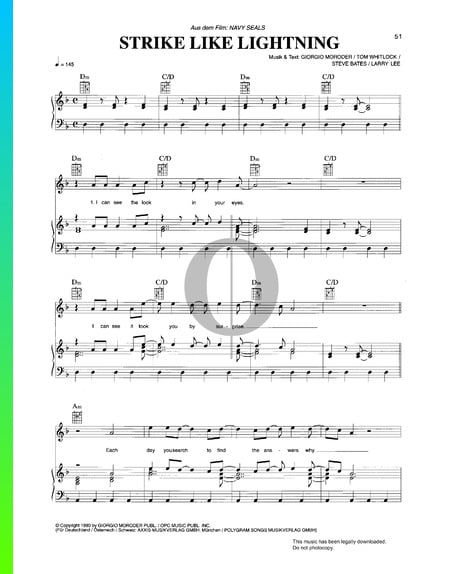 Strike Like Lightning Sheet Music