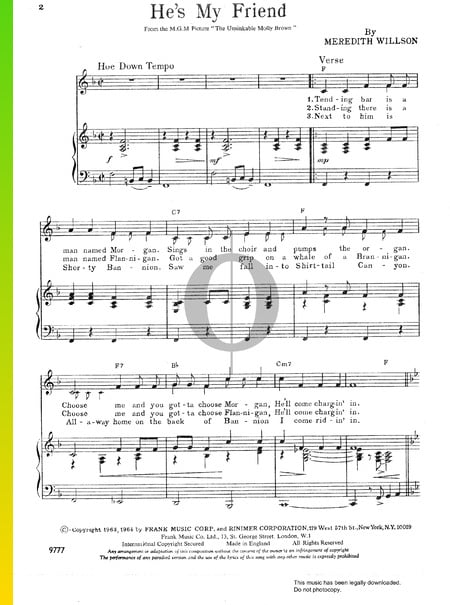 He's My Friend Musik-Noten