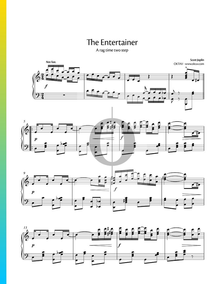 The Entertainer (Scott Joplin) Piano Sheet Music - OKTAV