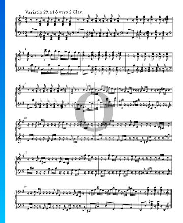 Goldberg Variationen, BWV 988: Variatio 29. a 1 ô vero 2 Clav. Musik-Noten