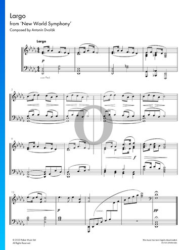Partition Symphonie No. 9 (Symphonie Du Nouveau Monde), Op. 95: 2. Largo