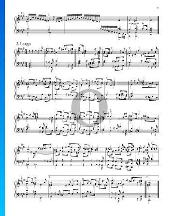 Partition Suite No. 5 en Fa dièse mineur, HWV 431: 2. Largo