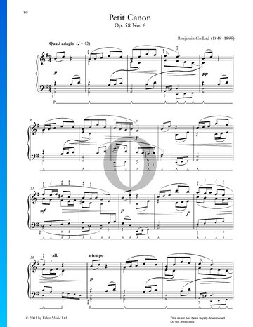 Petit Canon, Op. 58 No. 6 Sheet Music