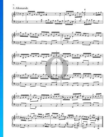 Suite No. 8 F Minor, HWV 433: 3. Allemande Sheet Music