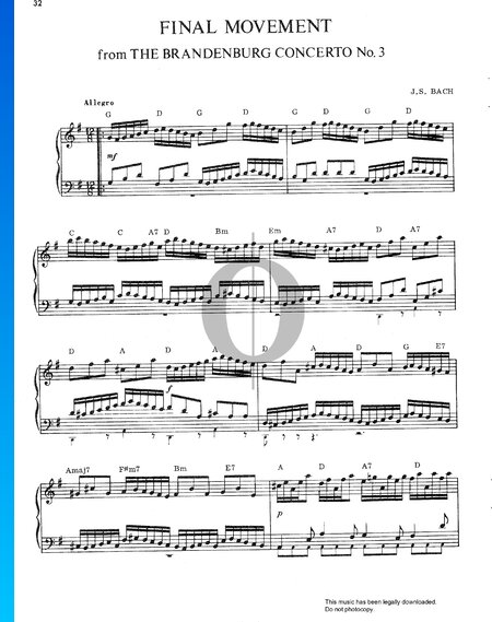 Concerto Brandenbourgeois, n°3 BWV 1048 : 3. Allegro