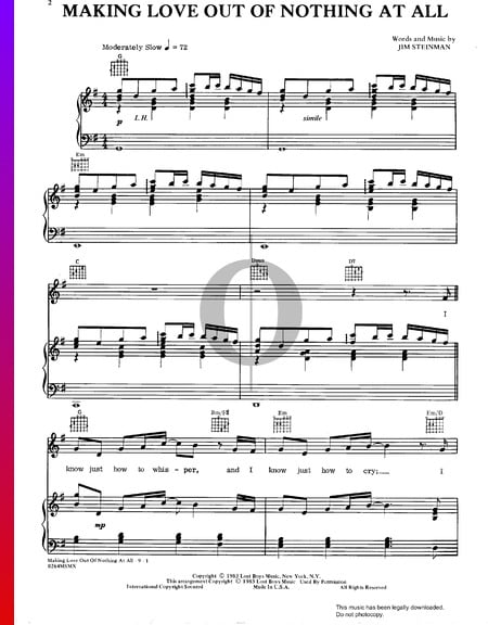 Making Love Out Of Nothing At All Sheet Music